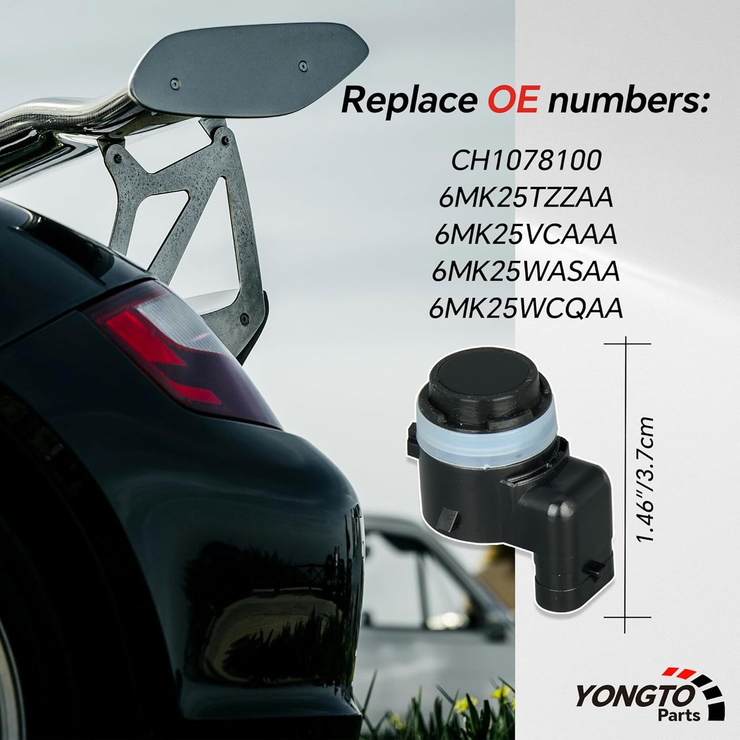 6MK25TZZAA 4Pcs Reverse Backup Parking Assist Sensor Compatible with Ram 1500/2500/3500 2019-2023, Dodge Durango 2023, Jeep Gladiator 2020-2023, Wrangler 2018-2023 Replace OE 6MK25VCAAA