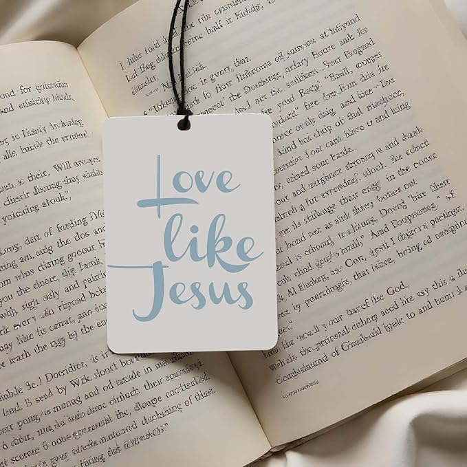 Christian Faith Car Air Freshener 4Pcs, Gray Blue Inspirational Quotes & Bow Hanging Scents for Car Lovers, Bible Quote Gift Air Freshener Hanging in Car Wardrobe Drawer or Book.