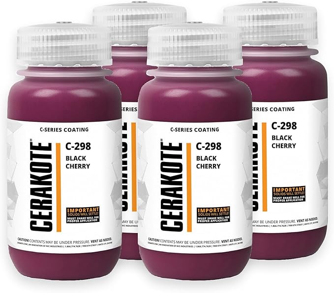 CERAKOTE® (AIR CURE C-Series BLACK CHERRY (128 oz) C-298G - Our Ceramic Technology Combines Performance with Color on All- Metals, Polymers + More