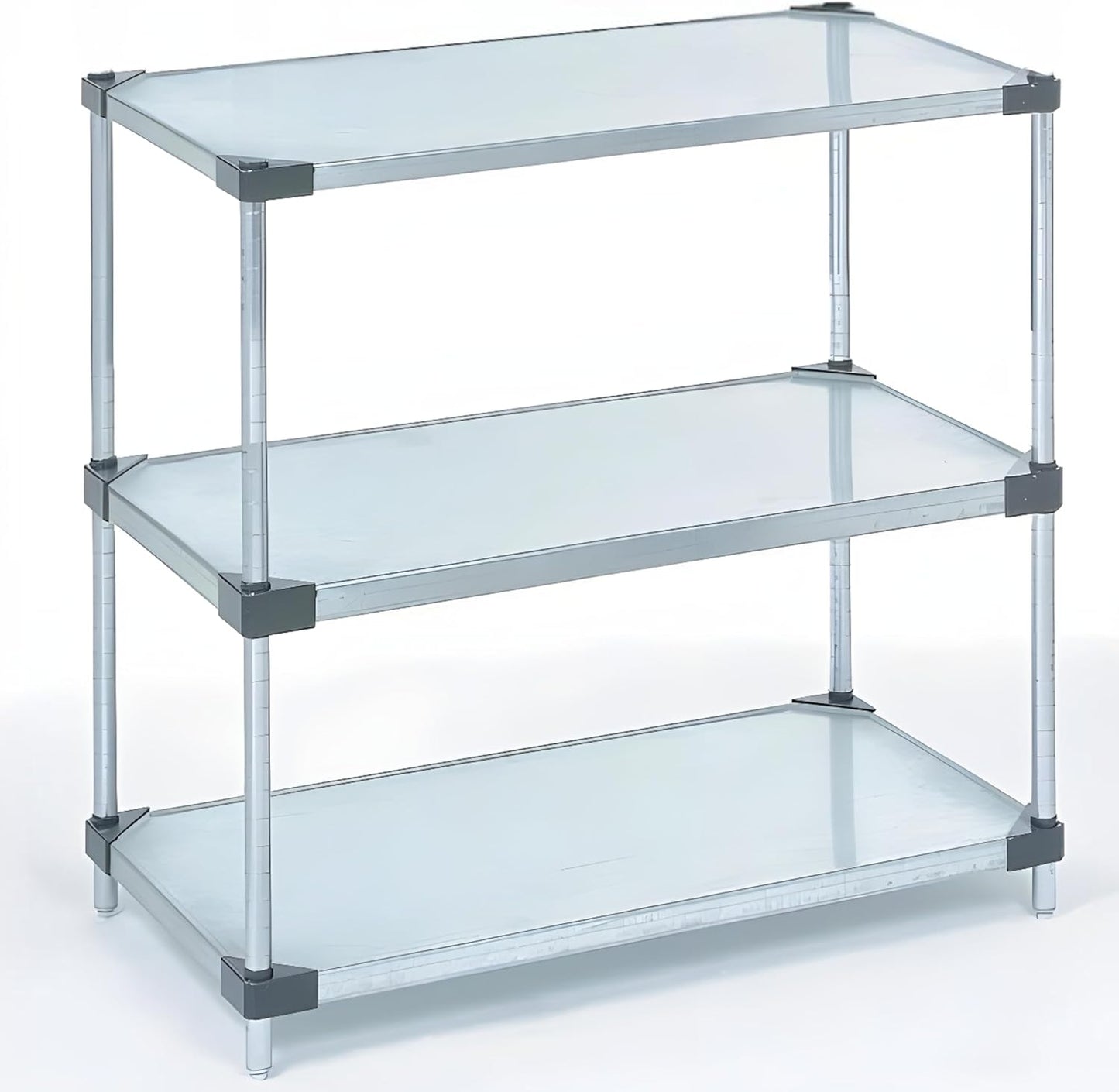 Omega 3-Tier Solid Galvanized Shelves, 14" Deep x 72" Wide x 34" HighHeavy Duty Storage Rack, Shelving Unit, NSF Certified, Ideal for Kitchen Garage Office Restaurant Warehouse 800-lb Capacity