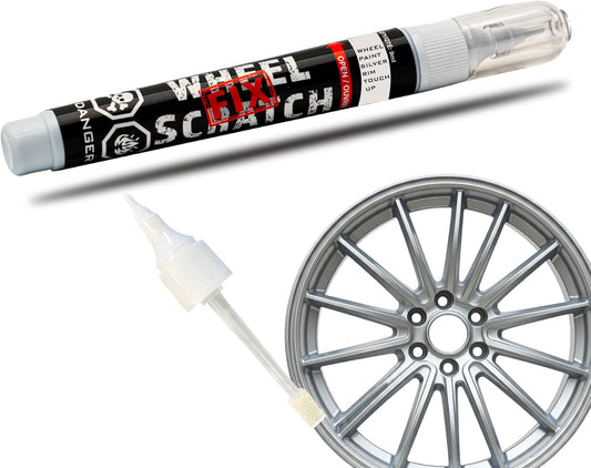 Silver Rim Touch Up Paint, Car Wheel Scratch Repair, Wheel Touch Up Paint Pen, curb rash repair, curb rim repair, Rim Alloy Silver Wheel Paint (Light Silver Pen Only)