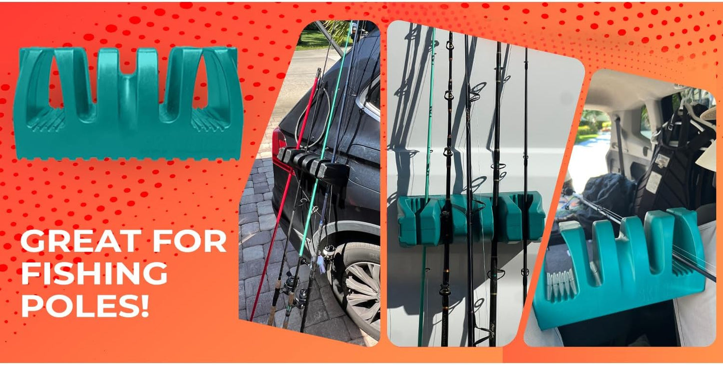 Magnetic Surfboard & Fishing Pole Holder – Vertical & Horizontal Storage Rack for Cars, Trucks & Garages – Heavy-Duty, Non-Slip Mount for Rods, Bicycles, Skis, Tools & More