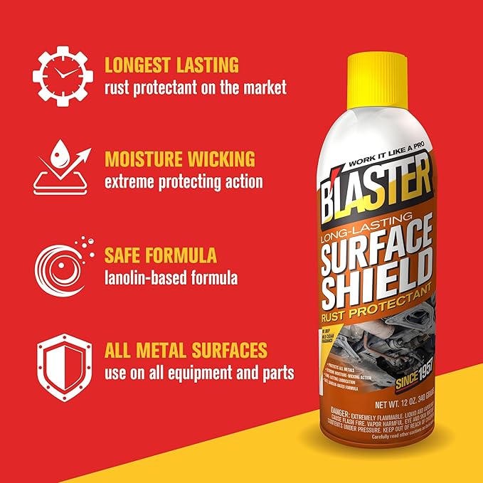 Blaster Surface Shield Complete Corrosion Protection for Long Lasting Automotive Undercoating Applications, 12 oz Aerosol, Pack of 6