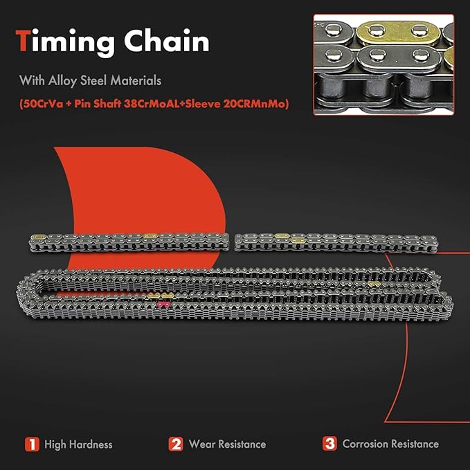 A-Premium 21-PC Engine Timing Chain Kit with VVT Sprocket Compatible with Ford F-150 F150 2011 2012 2013-3.5L