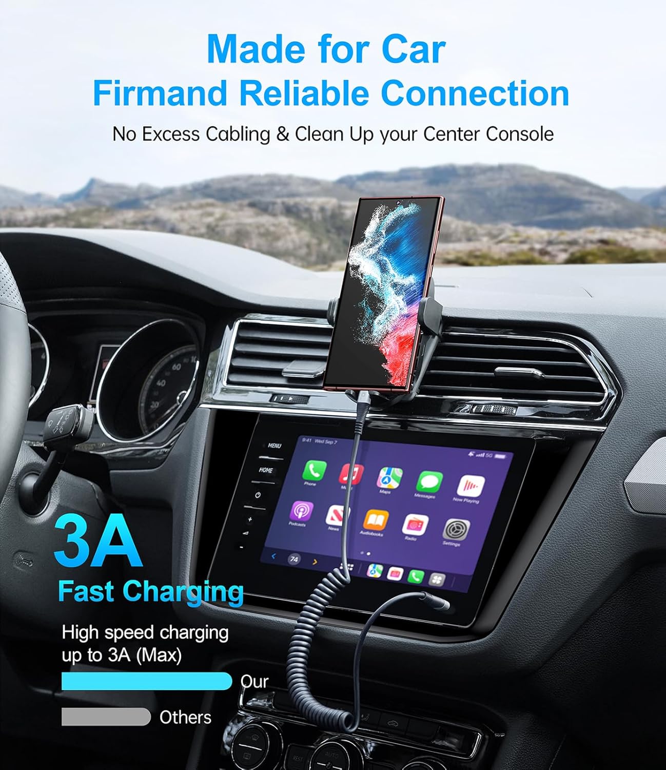 USB C to C 100W 3ft, 2Pack Coiled USB C Charger Cable for Car, Short Type C USBC Fast Charging Cable for iPhone 16/15/Pro/Plus/Pro Max/Samsung Galaxy S23, Compatible All Type C Devices