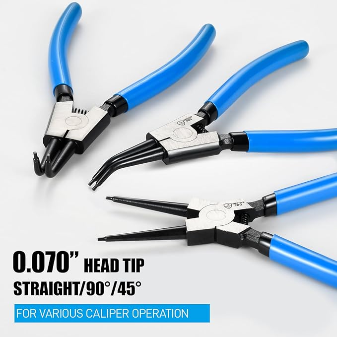 Precision 6PCS 7" Snap Ring Pliers Set - Complete 0°/45°/90° Angled Jaw Options, Professional Grade Internal/External Retaining Ring Tools