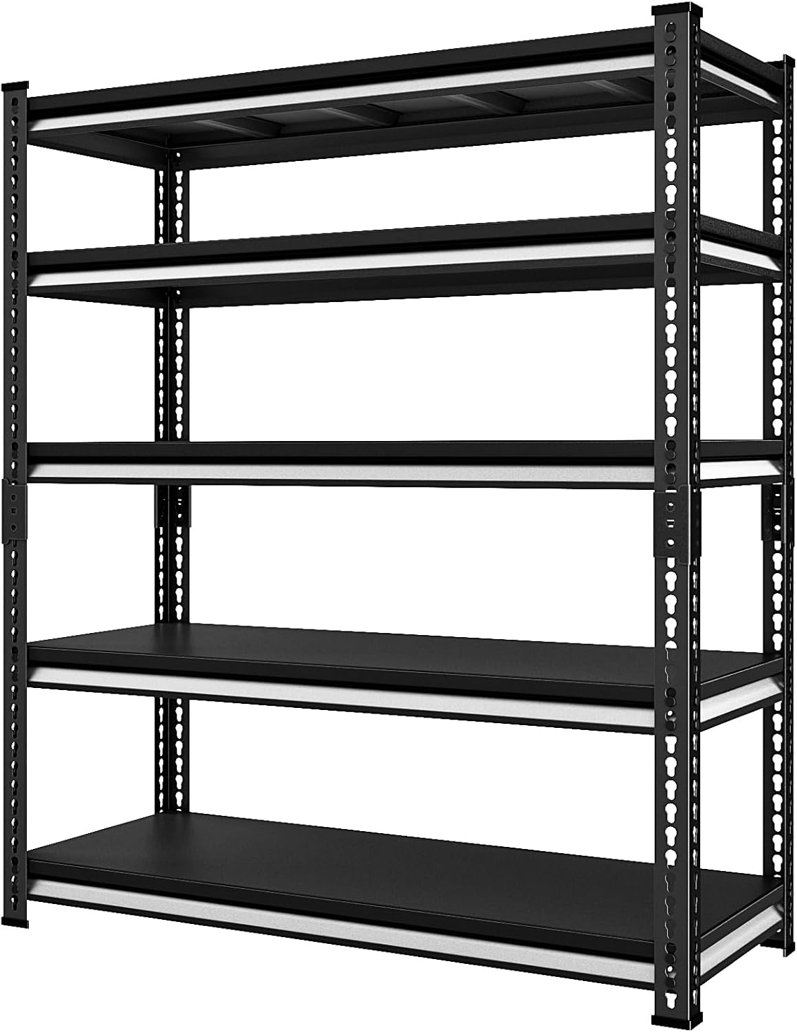 48" W Garage Shelving Heavy Duty，2500LBS Loads Metal Shelving Units and Storage,5-Tier Garage Storage Shelves Heavy Duty, Industrial Utility Shelves,48”W x 18”D x 78”H(Black)