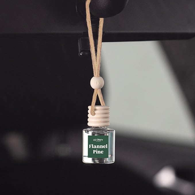 CANDECraftCo Car Air Hanging Fragrance Oil, Car Auto Freshener for Essential Oils, Scents Fragrance Aromatherapy Automobile Diffuser, Long Lasting (Flannel Pine)