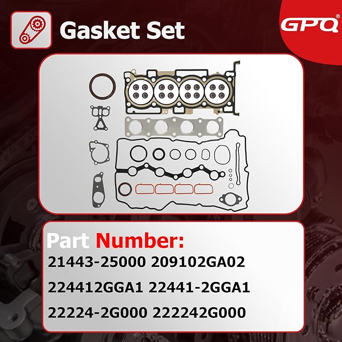 G4KJ 2.4L Engine Rebuild Overhaul Kit Crankshaft & Con Rods & Bearings Set & Head Gasket Set Fit For Hyundai Sonata Santa Fe Sport Tucson, Fit For Kia Sportage Optima Sorento 2.4 2011-2020