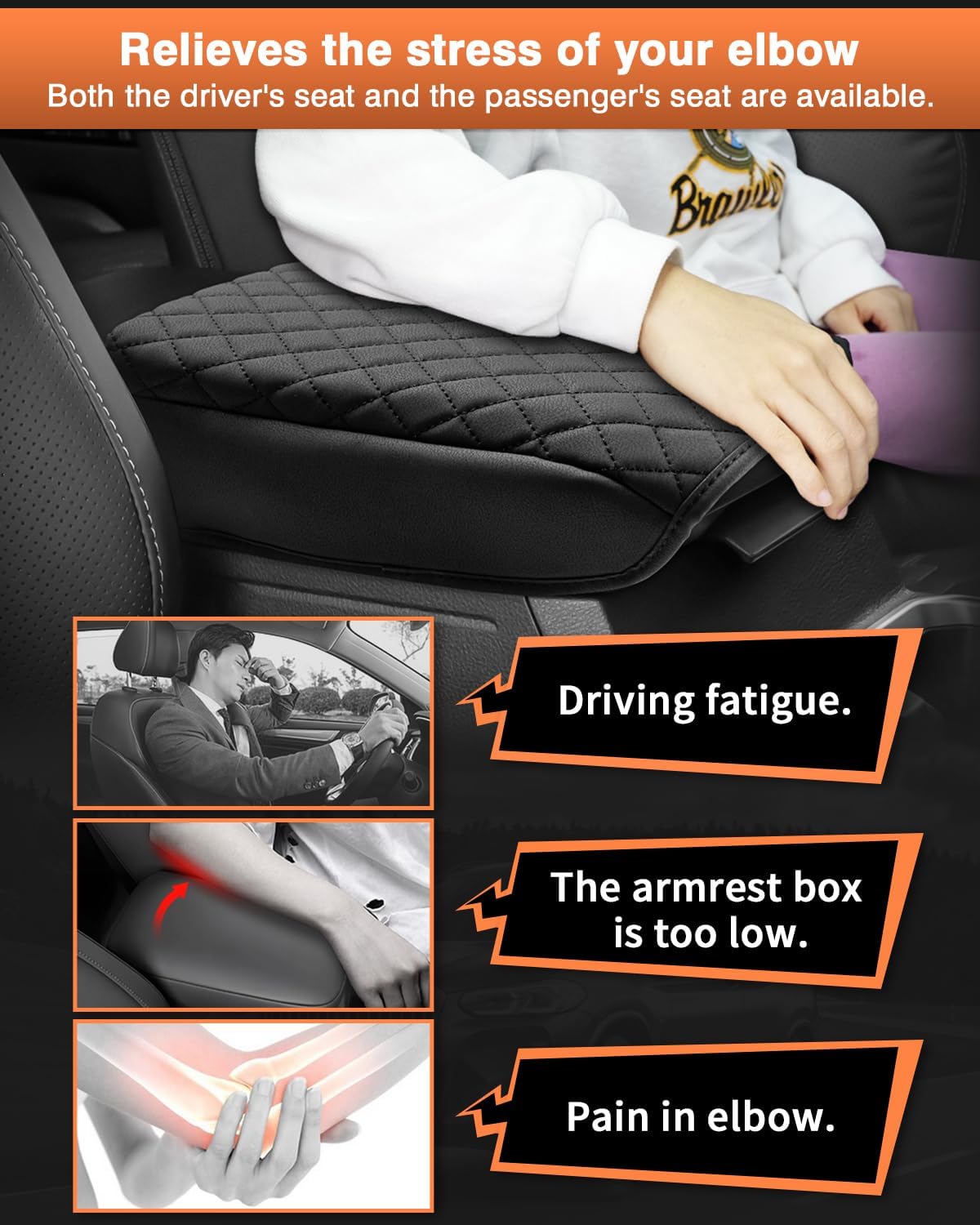 Shademax Custom for 2026 2025 Toyota 4Runner Center Console Cover Armrest Cover for 4Runner Accessories 2025 Arm Rest Cushion Pad Leather Middle Console Cover Armrest Seat Box Protector Anti-Scratch