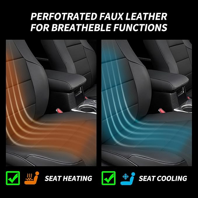 coverdream 4Runner Waterproof Leather Seat Covers Custom Fit for 2010-2024 Toyota 4Runner Seat Covers (7-Seater),Full Coverage,Airbag Compatible Seat Protector(Full Set,Black)