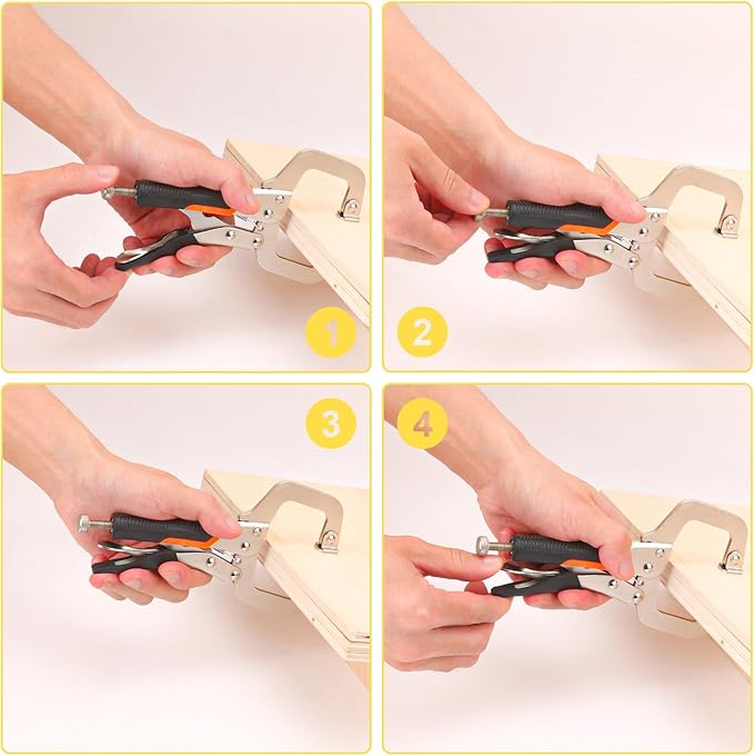 5 Pack 6 Inch C-Clamp Locking Pliers with Rubber Handle, C-Clamps Face, 6 Inch Heavy Duty C Clamp Locking Pliers for Woodworking and Home Improvement