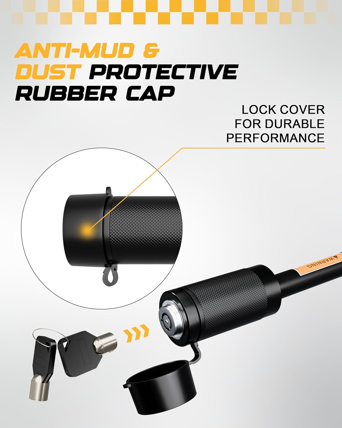 RETRUE Trailer Hitch Locks, 5/8" Locking Hitch Pin for 2" and 2 1/2" Receiver Class III IV Hitch, Tow Hitch Pin Lock Dia 3-1/2” Long Pin with O-Rings Weatherproof Caps for Trailer Truck Car Boat