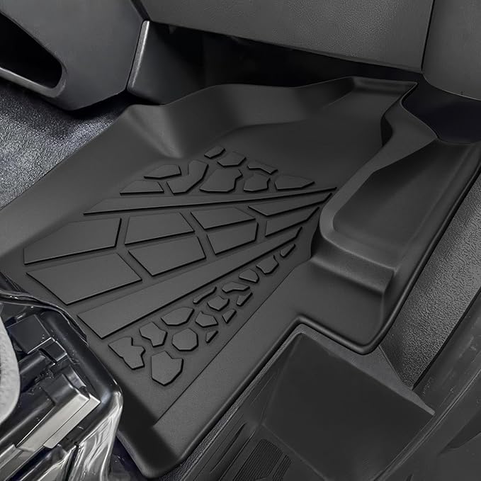 KARPAL Floor Mats Front Liner Fit for 2020-2025 2026 Ford Transit with Vinyl Flooring (No Transit Connect), Custom Fit TPE All Weather Ford Transit 150/250/350 1st Row Floor Liner
