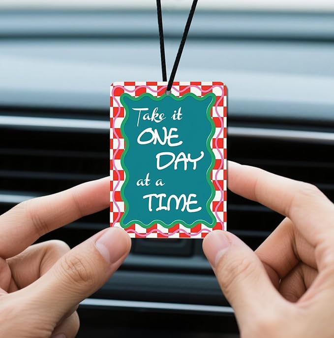 Inspirational Quote Cologne Car Air Fresheners 4 - Pack Colorful Retro Design, Ideal Gift for Friends & Self - Care, for Car, Closet & Home