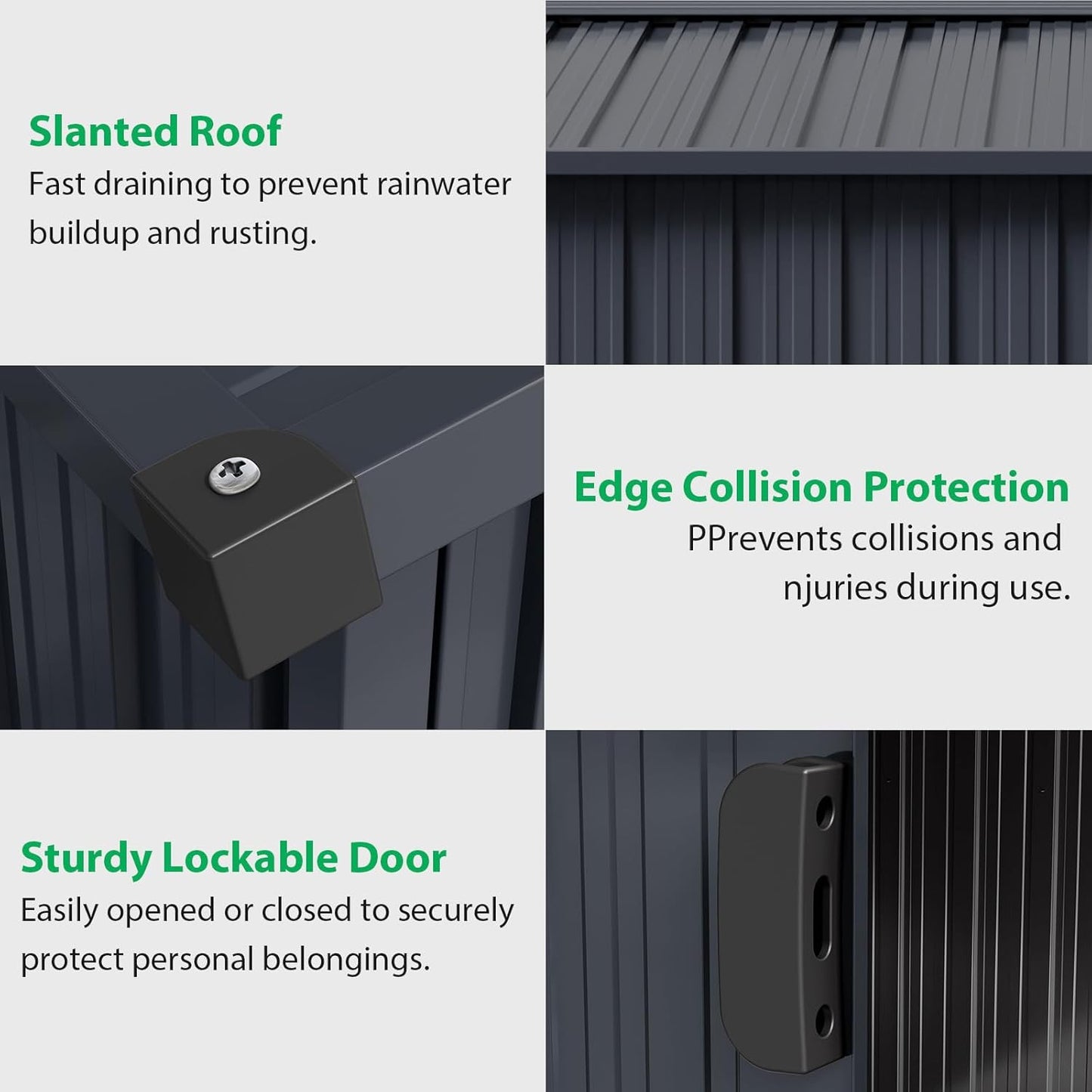 8 X 15 Ft Outdoor Storage Shed, Spacious Garden Tool Sheds with Lockable Door (Lock Not Included) and Vent, Durable Metal Patio Shed for Garden, Backyard, Lawn Mower Storage, Gray