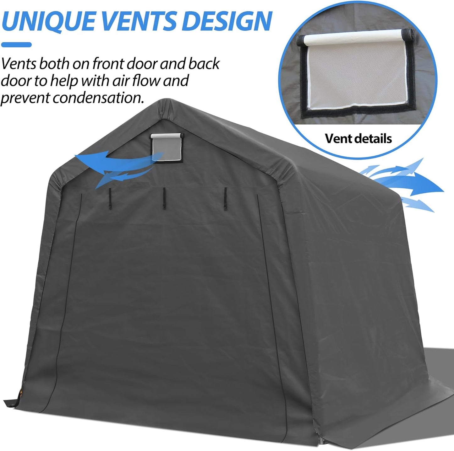 10' x 10' Outdoor Storage Shelter Shed, Portable Storage Shed Heavy Duty Portable Garage with Roll-up Zipper Door for Generator, Vehicles,Motorcycle