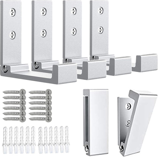 OHIYO 6Pcs Foldable Hooks for Hanging Coat & Bags & Hat & Key Wall Mounted Heavy Duty Aluminum Alloy Folding Coat Hooks with 12pcs Screws for Headphones Holder or Wall Hanger Hook(Matte Silver)