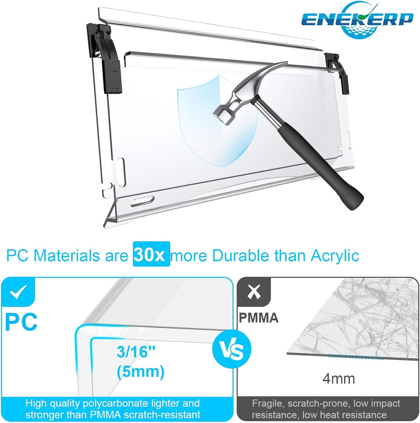Upgraded Club Car Precedent Windshield,Golf Cart Windshield for Precedent/Tempo/Onward (2004-Up)– Heavy Duty Hinges, Foldable, Anti-UV & Impact Resistant, 5MM Thick PC Material, 37.6"W X 33.2"H