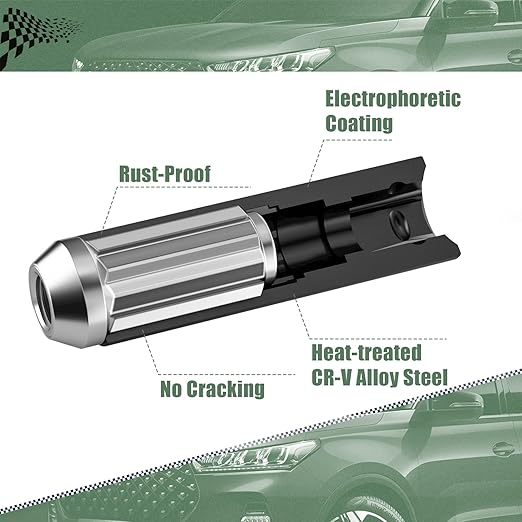 10 Point Spline Lug Nut Socket, 1/2-Inch Drive Impact Square Tool – Easily Remove M14x1.5, M14x2.0, 9/16 Lug Nuts and M16X1.5 Lug Bolts | 1 Pc (Black)