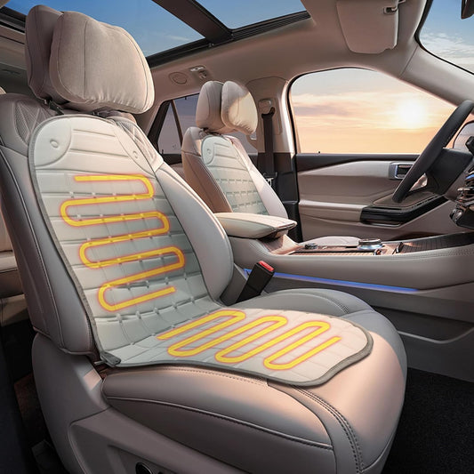 Seat Cushion for Cold Weather - Winter Soft Seat Cover with Adiustanle Buckle for Full Back and Seat (Gray)