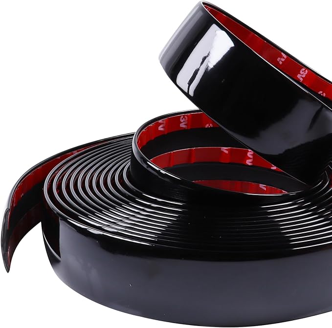 2"(50mm) Automotive Trim Molding Glossy Black 50FT Heavy Duty Car Side Moldings Self Adhesive UV Protected Scratch-Proof for Truck RV Boat Exterior Interior Body Door Window Bumper