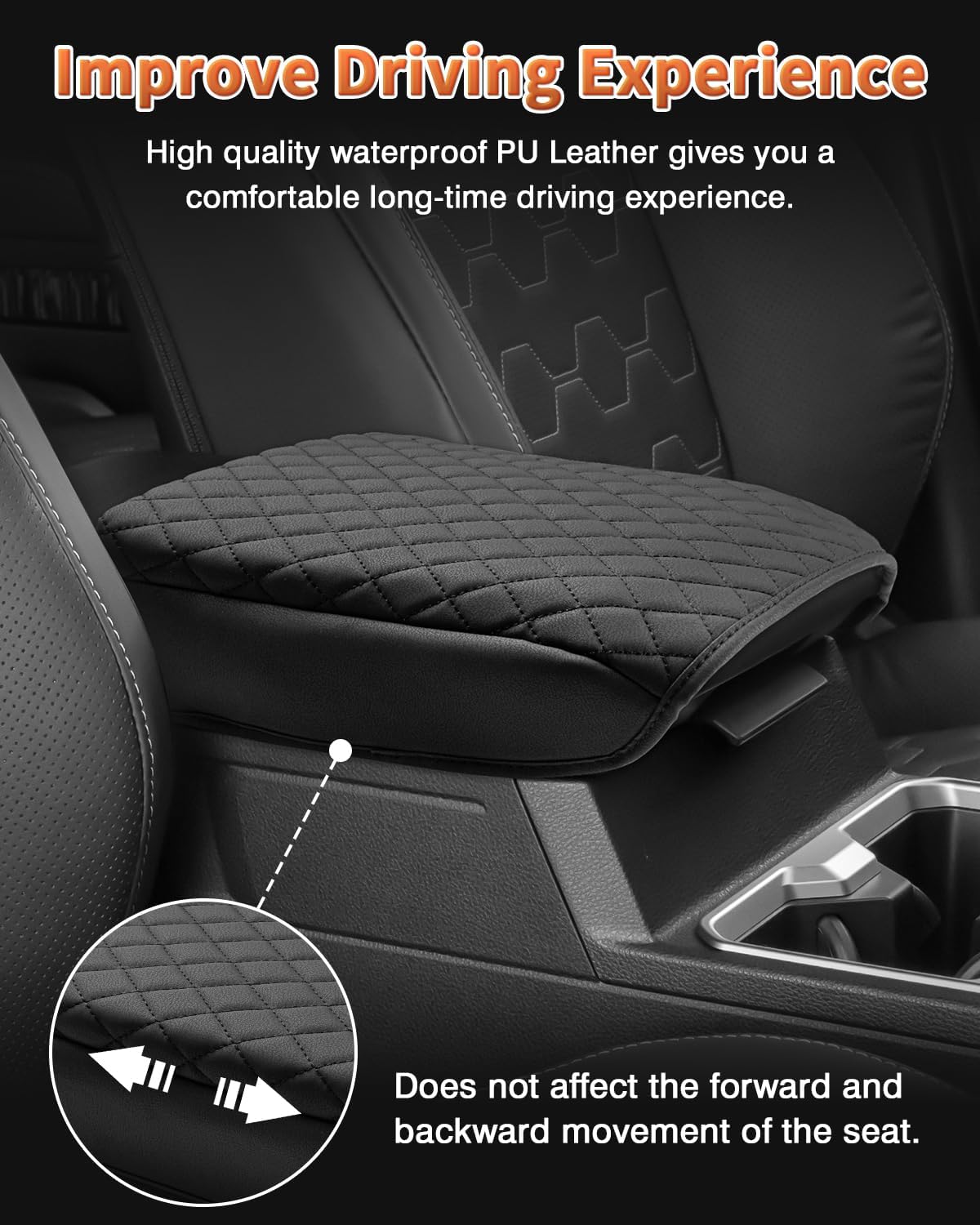 Shademax Custom for 2026 2025 Toyota 4Runner Center Console Cover Armrest Cover for 4Runner Accessories 2025 Arm Rest Cushion Pad Leather Middle Console Cover Armrest Seat Box Protector Anti-Scratch