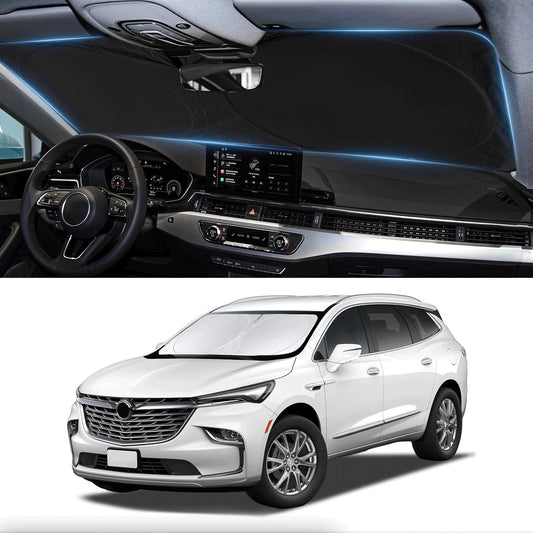 Custom fit Enclave Windshield Sunshade for 2018-2024 2025 Buick Enclave Accessories 2-Layer Front Window Shades Cover for Windshield Sun Visor Screen Protector 210T Reflective Blocks UV Rays