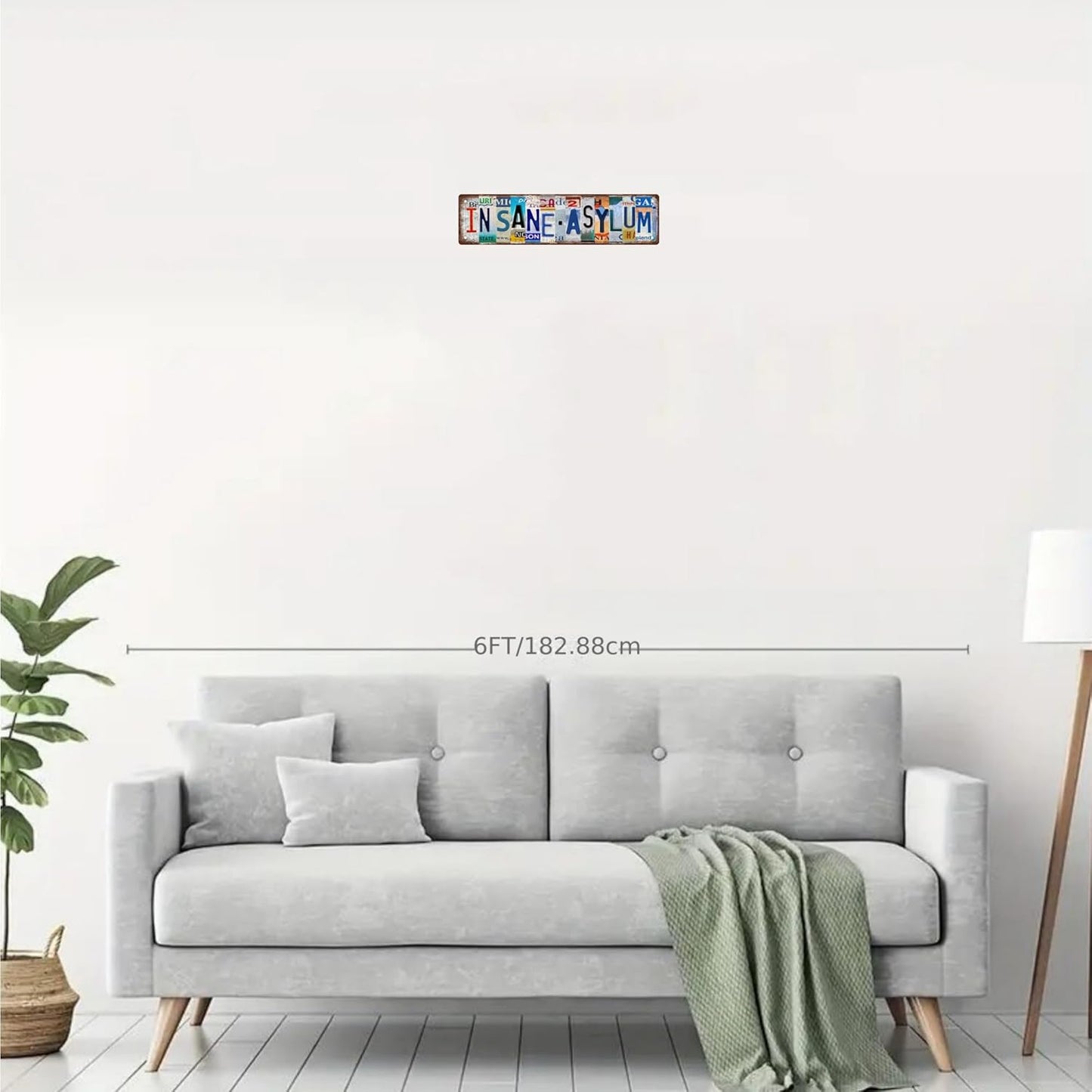 INSANE ASYLUM Vintage Metal Tin Sign, Street Sign, Home Decor, Room Decor, Wall Decor, Bathroom Decor, Bar Decor, Cafe Decor, Garage Decor, 16 x 4 Inch