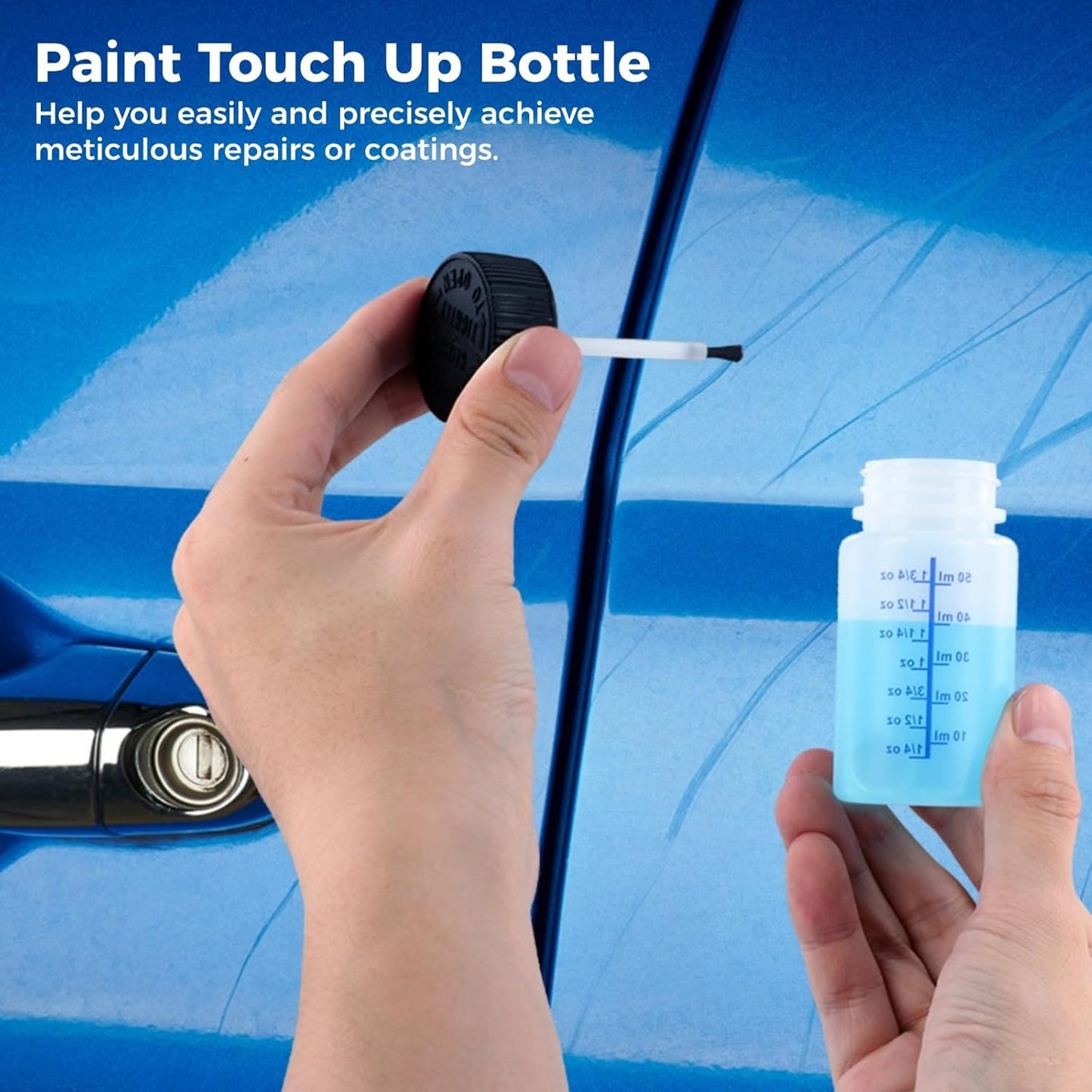 120 Pcs 2 Oz Touch Up Paint Container - Empty Paint Touch Up Bottles with Brush, Safe Lids, and Mixing Balls for Fixing Car Scratches