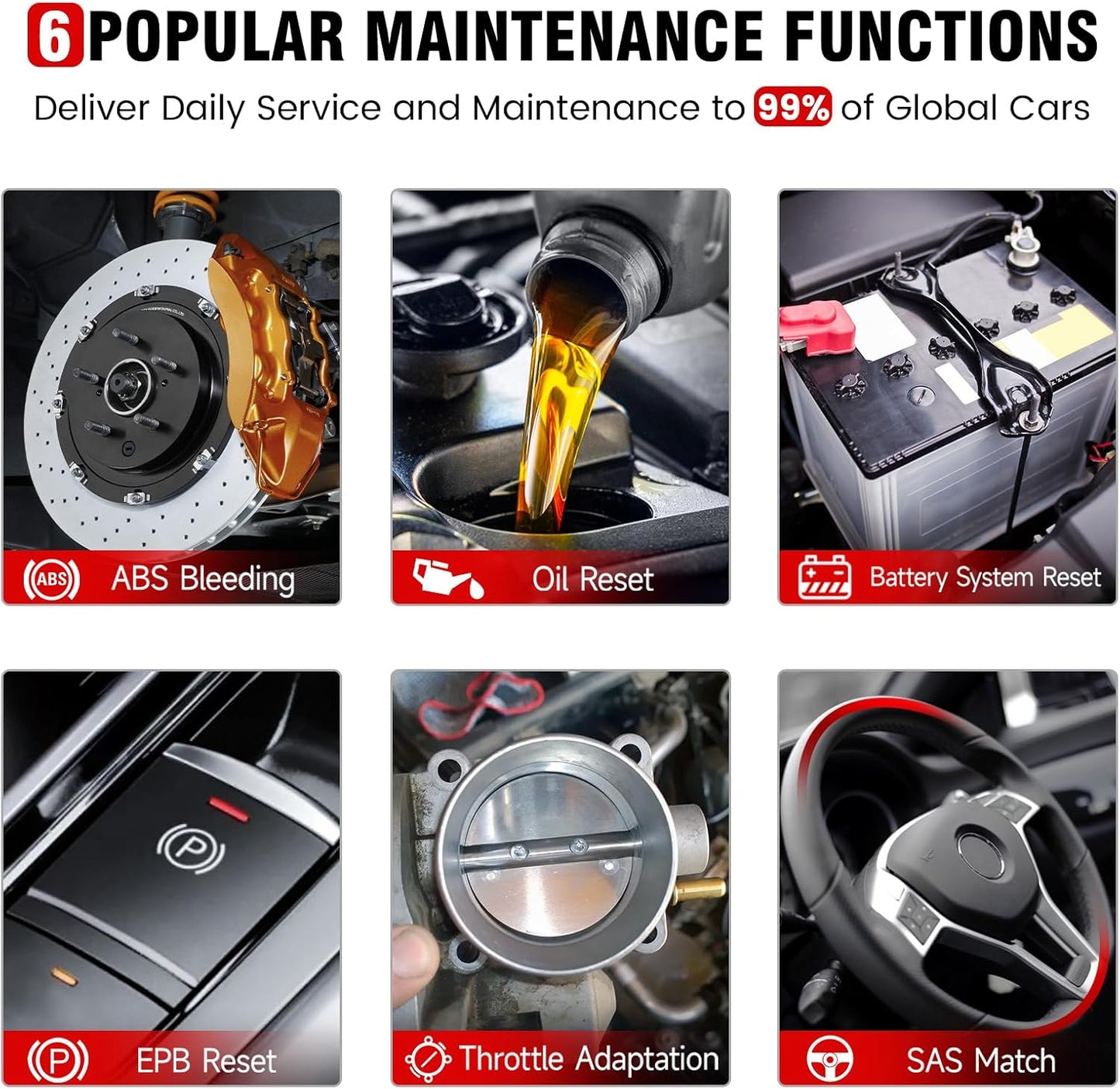 BOSSCOMM IF742 OBD2 Scanner, ABS/SRS/Transmission/Check Engine Code Reader Scan Tool with 6 Resets, ABS Bleeding/Oil/EPB/SAS/Throttle/BMS, Car Scanner Diagnostic Tool for All Cars, Upgraded of IF740