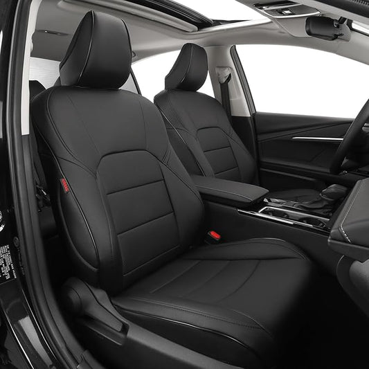 EKR Camry Seat Covers for Toyota Camry XLE, XSE 2018-2024(Not for Hybrid) Waterproof Leather Car Seat Cover Full Set for Trucks SUV-Faux Leather (Black)