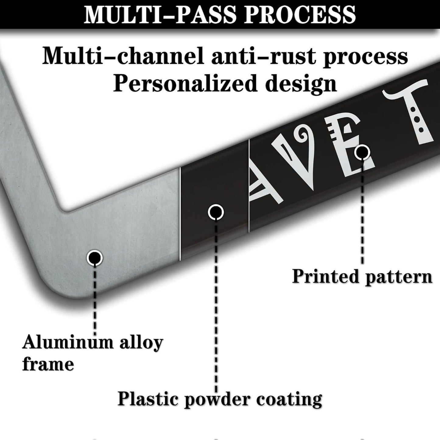 License Plate Frame Black and White Front License Plate Bracket I Speed Because I Have to Poop Aluminum Metal Car Accessory 2 Pack with Screw Covers Set