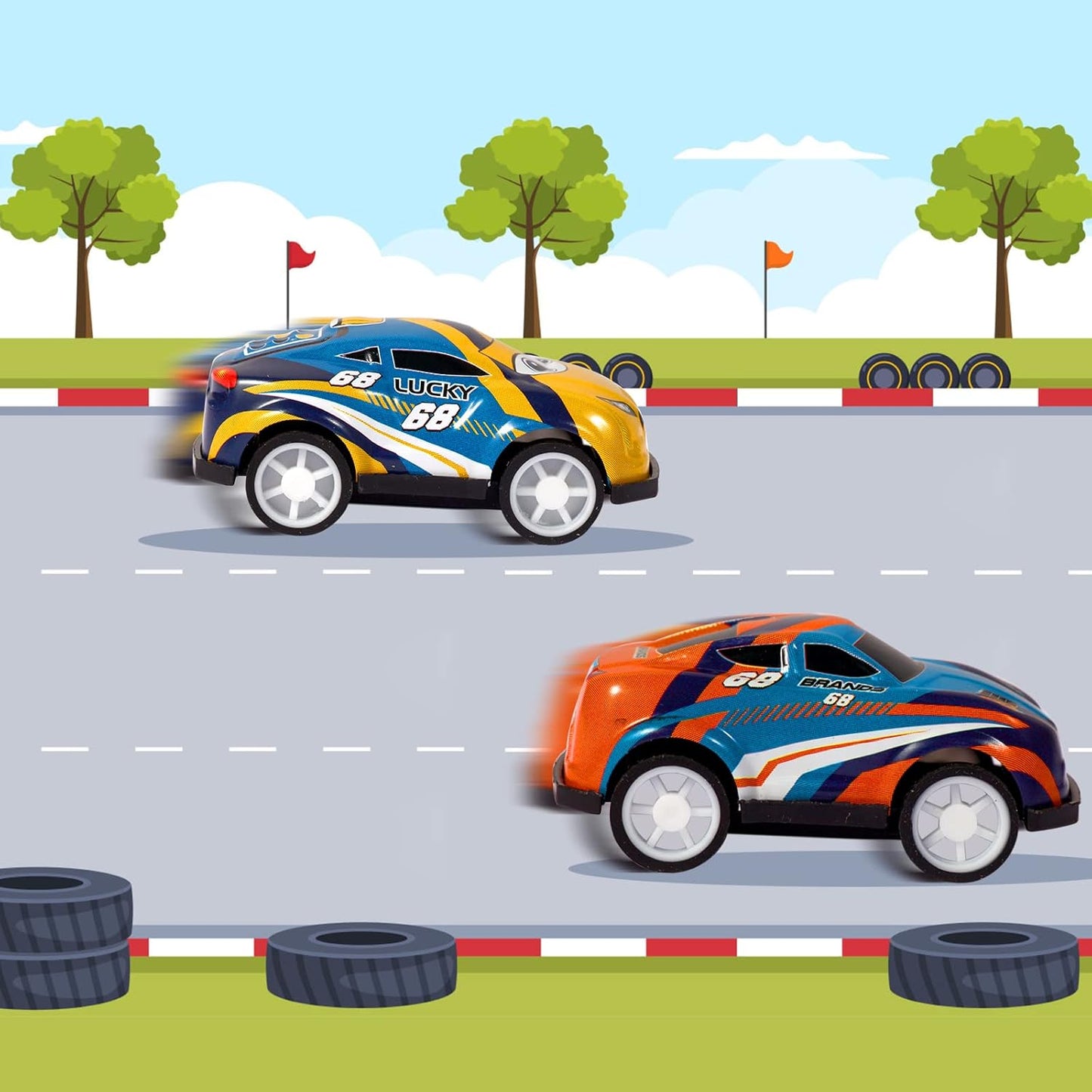 36PCS Mini Pull Back Cars for Kids Toddlers 3-5 4-8 Years Old, Race Cars Party Favors Bulk Vehicles Set, Classroom Prizes Box Pinata Fillers for Boys and Girls