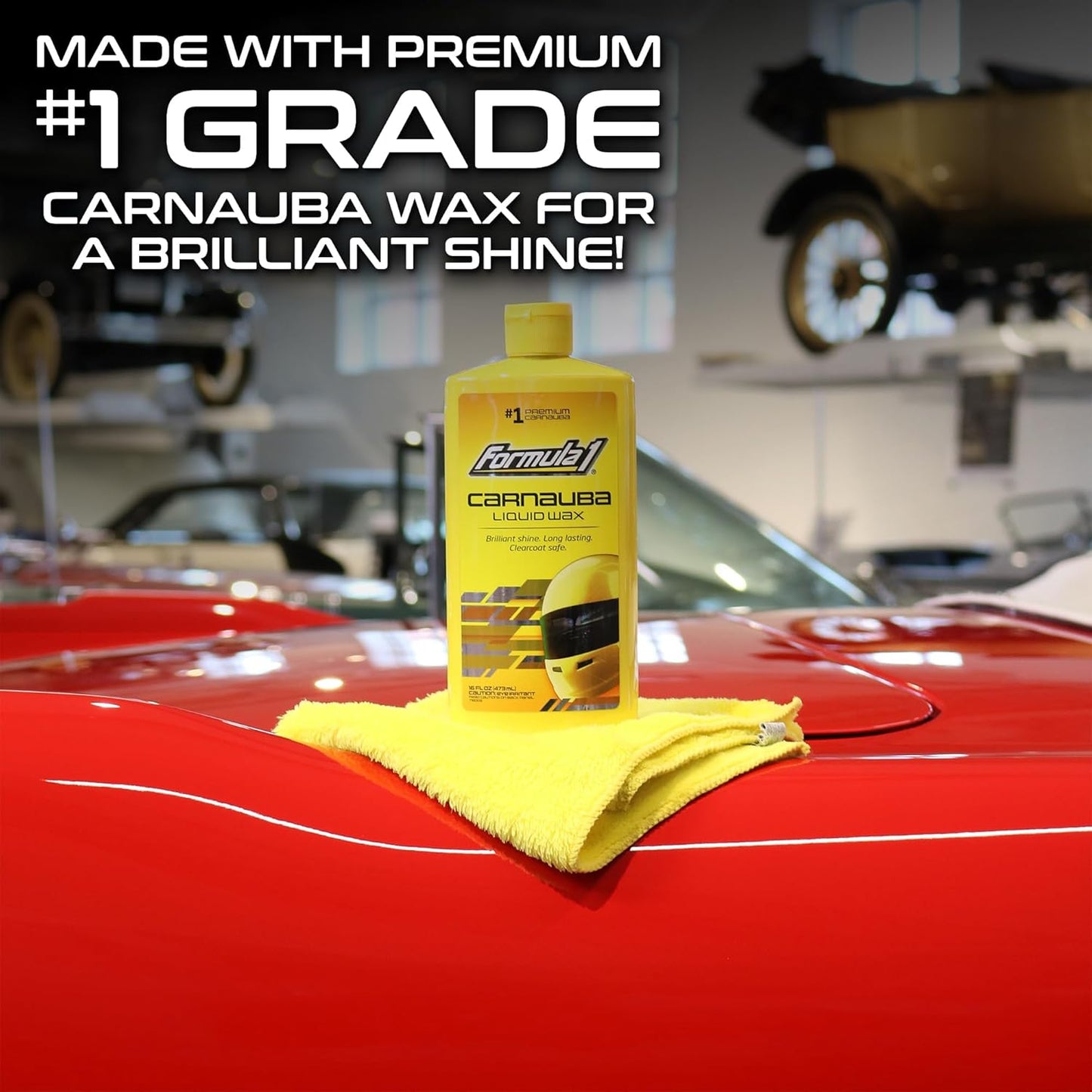 Formula 1 Carnauba Liquid Car Wax, High Gloss Shine & Protection for Auto Paint, Advanced Micropolishing to Remove Haze & Restore Vehicle Paint, 16 oz
