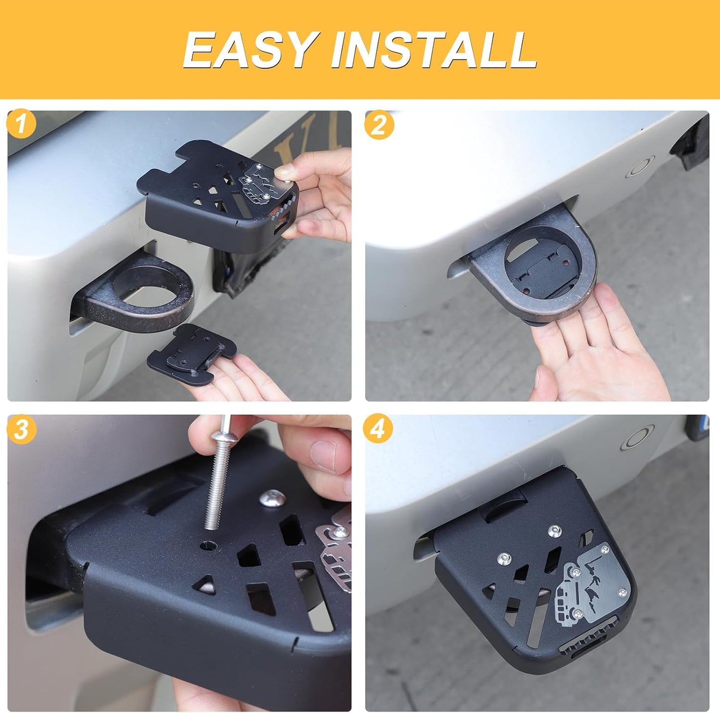 Rear Tow Towing Hook Foot Pedal for L@nd Rover Defender 90 110 130 2020-2025, Car Trailer Hook Carbon Steel Trailer Ring Accessories (Style B)