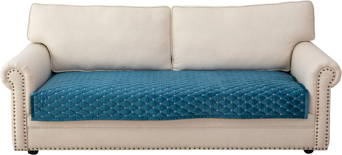 Eismodra Couch Cover,Sectional Couch Covers,Sofa Covers for 3 Cushion Couch,Anti-Slip Sofa Slipcovers for Dogs Cats Kids Loveseat Recliner L Shaped Armrest Backrest,Blue 36''x94''(Only 1 Piece)