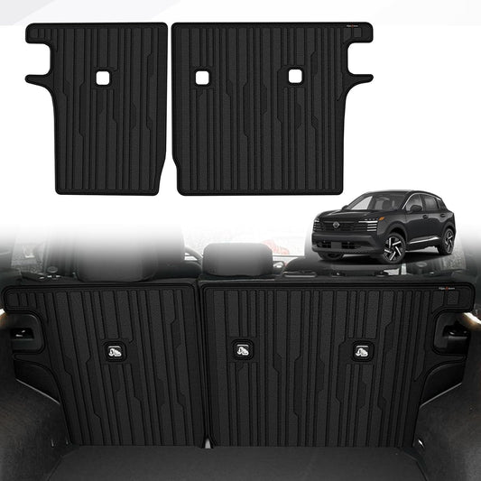 TripleAliners Backrest Mats All Weather Liners Compatible with 2025 Nissan Kicks Interior Accessories TPE Second Row Seats Back Cover Custom Fit Protection Car Liner