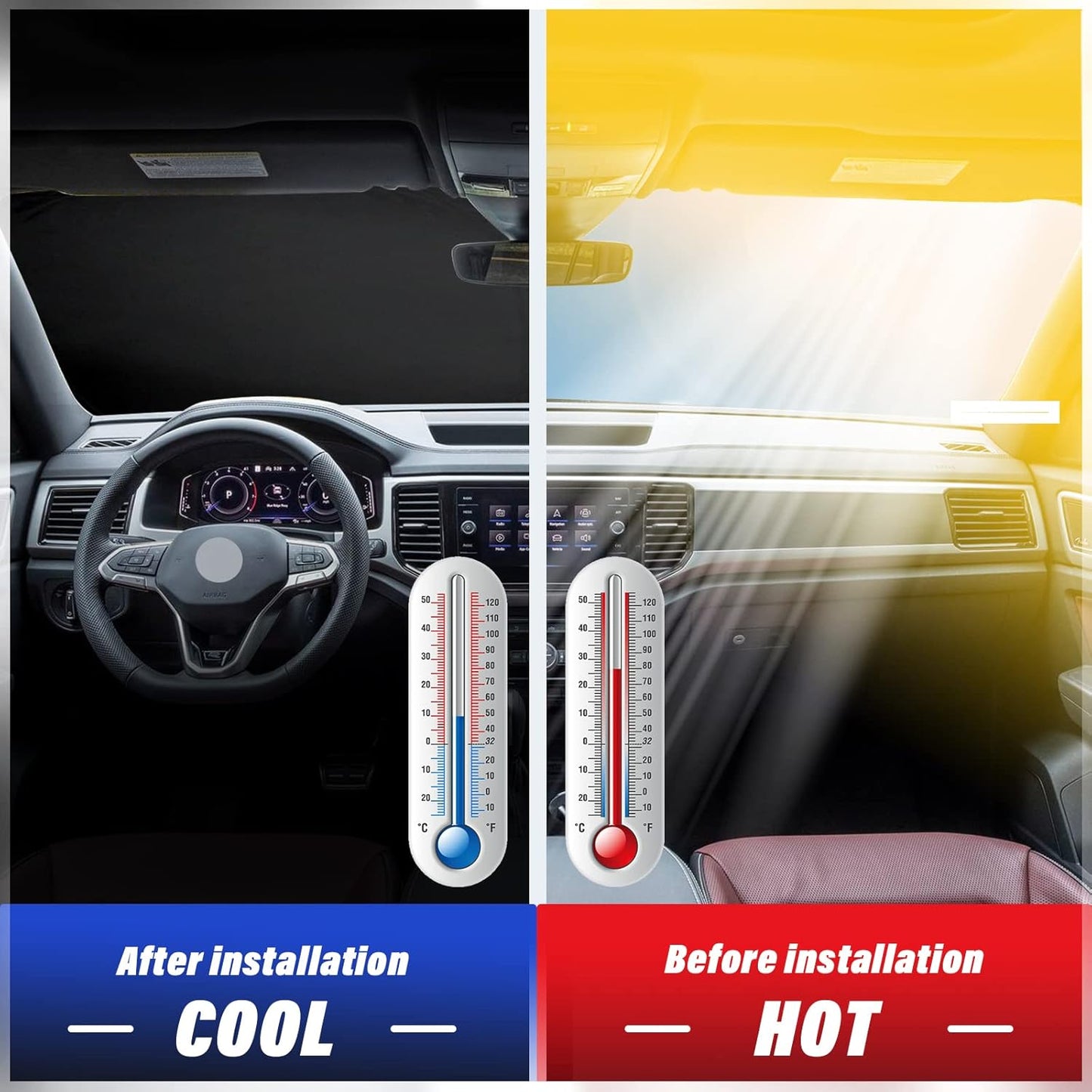 Car Windshield Sunshade Cover Shield Visor (2018-2025 VW Atlas Cross Sport)