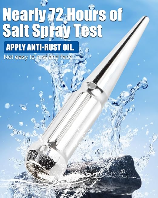 GAsupply 14x1.5 Spike Lug Nuts, Closed End Bulge Acorn Spiked Spline Lug Nuts Chrome 4.4" Tall Cone/Conical Seat, Set of 24+1 Key