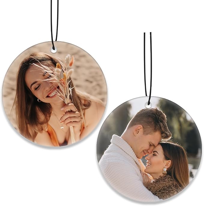 Custom Air Freshener with Picture for Car - Personalized Car Air Freshener, Double Sided Print Photo/Logo With Scents Freshener, for Cars, Bedroom, Bathroom, Mother's Day Hanging Ornaments