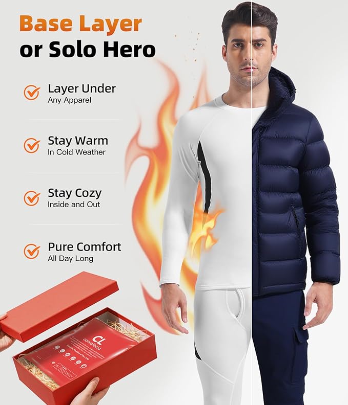 CL convallaria Thermal Underwear Long Johns Set Mens Winter Gift Hunting Gear Sport Base Layer Bottom Top