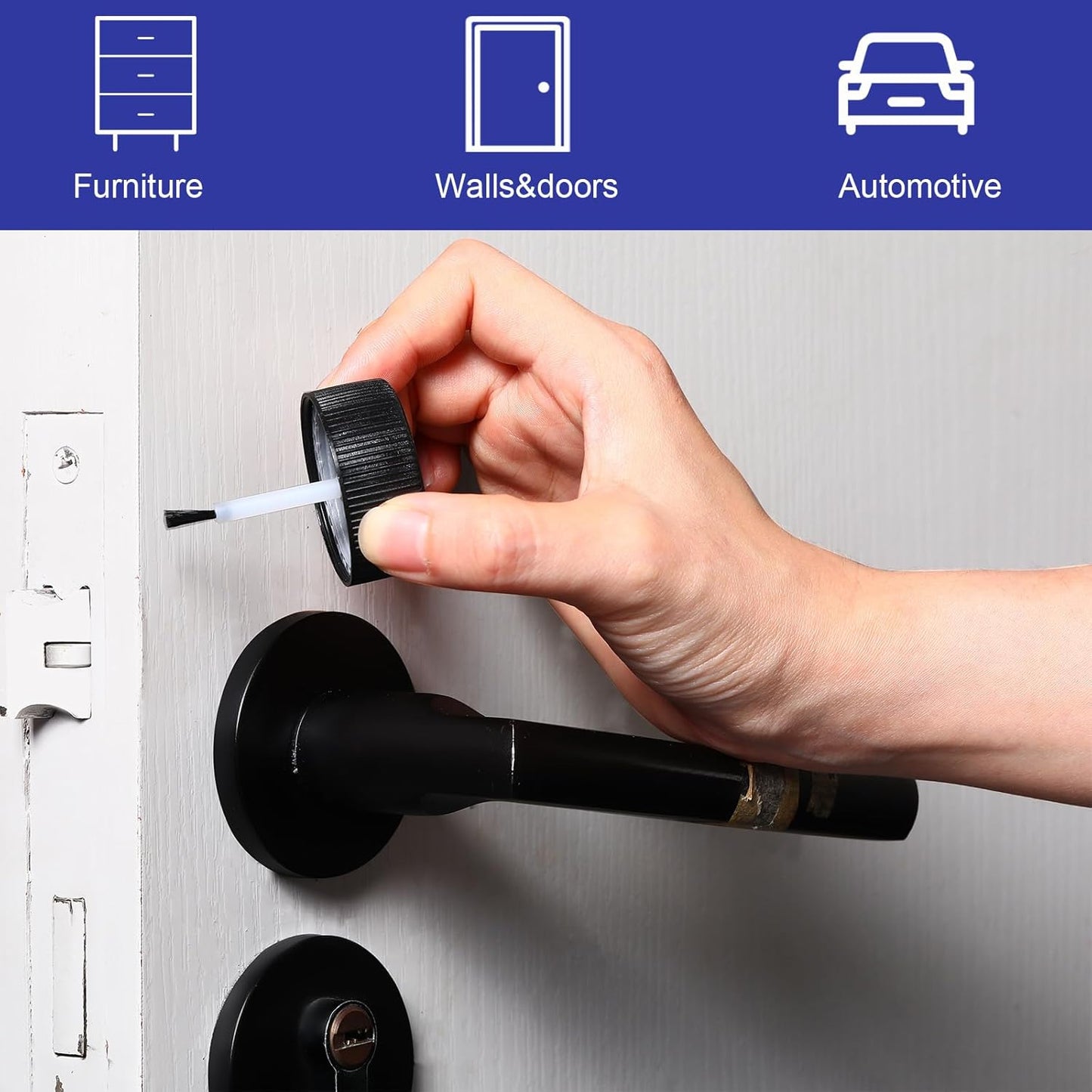 Maxcheck 60 Pcs Empty Touch Up Paint Bottles Container 1oz 30ml Reusable Small Paint Bottles with Brush Applicator and Mixing Ball for Fix Chips Scratches Auto Car