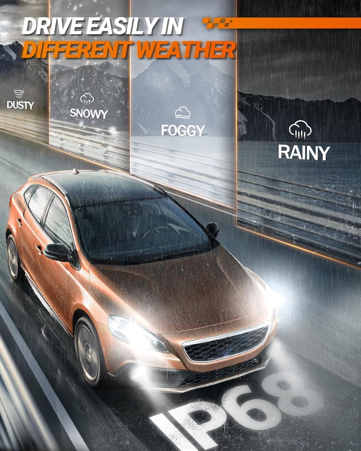 SEALIGHT H11 H8 H16 LED Fog Light Bulbs or DRL, Real 360° illumination Fog Bulbs, 6000K 400% Brightness Upgraded, H16 Front Fog Lamp,Non-polarity, Pack of 2, Plug&Play