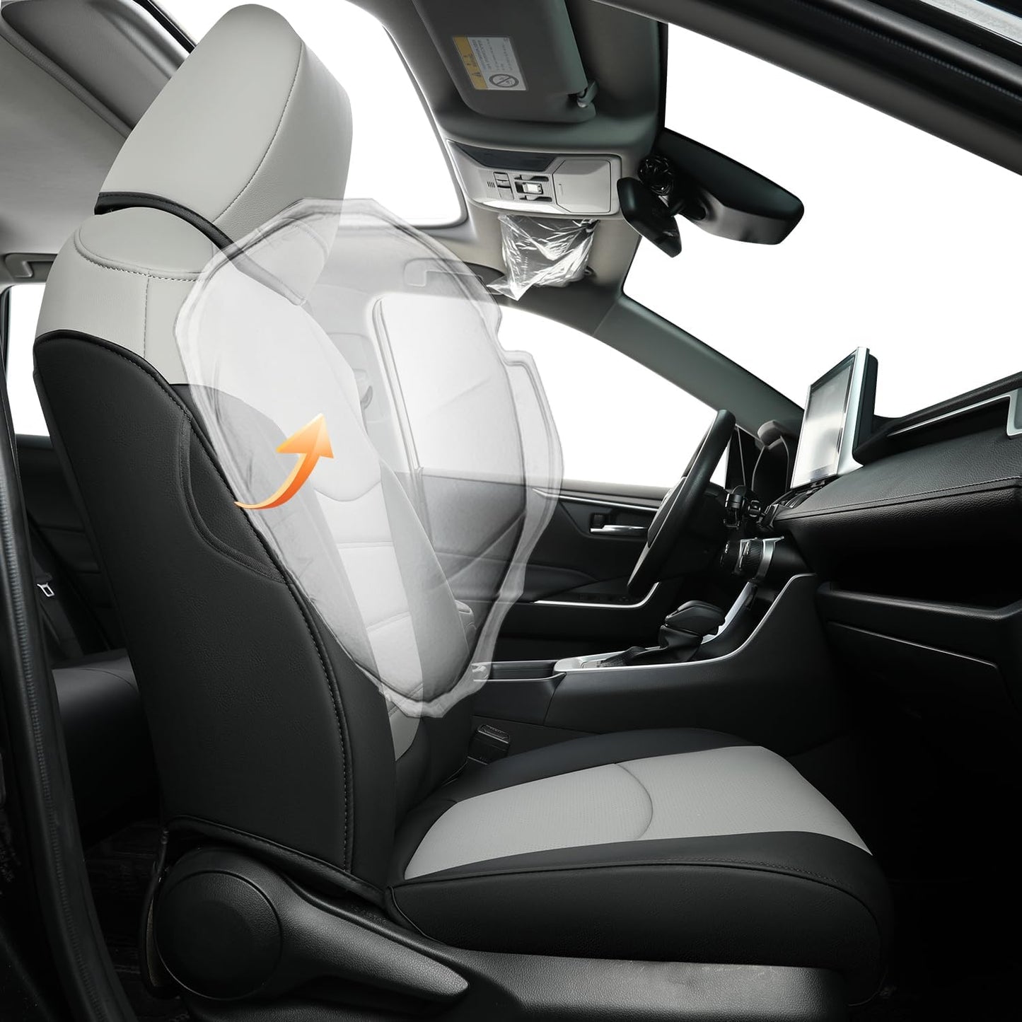 RISINGSTAR Rav4 Seat Covers, fit 2019-2025 Toyota Rav4 XLE LE XLE Premium Limited Base SUV, not for Adventure and TRD-Off(Black&Gray)