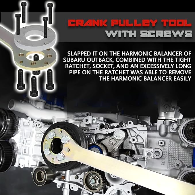Intake/Exhaust Cam Sprocket Wrench Tool & Crank Pulley Wrench Holder Tool with Screws & Engine Cam Gear Lock/Camlock Tool Kit for Subaru STD
