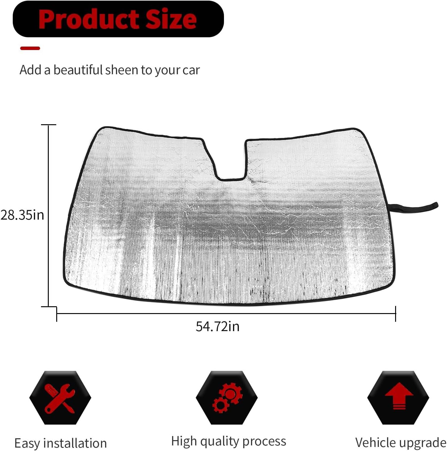 RT-TCZ Windshield Sunshade Sun Shade Heat Shield Window Sun Visor Mat for Dodge Durango 2011-2024,Silver