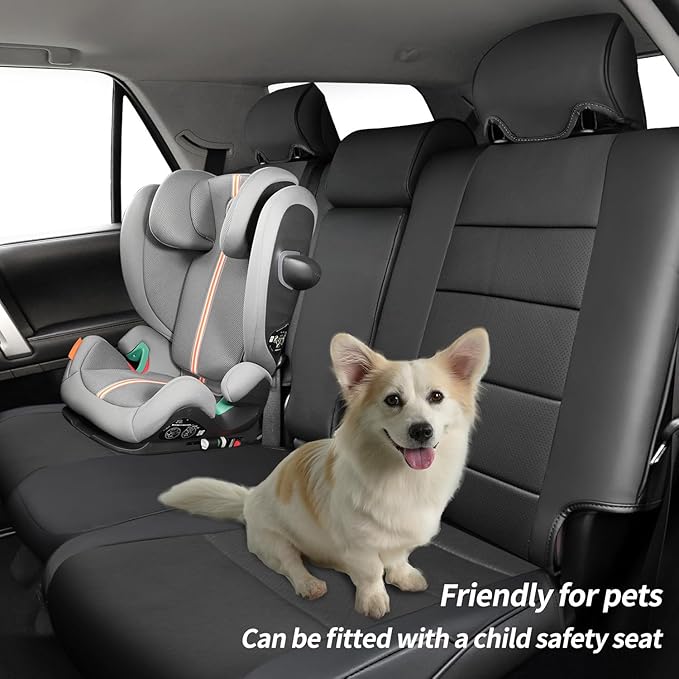 Customized 4runner Seat Covers Full Set for 2025 2026 Toyota 4Runner 7 Seats Pickup Truck Seat Cushion,Fully Covered Luxury Waterproof Leather Seat Protector,Armrest Cover Included(Black)