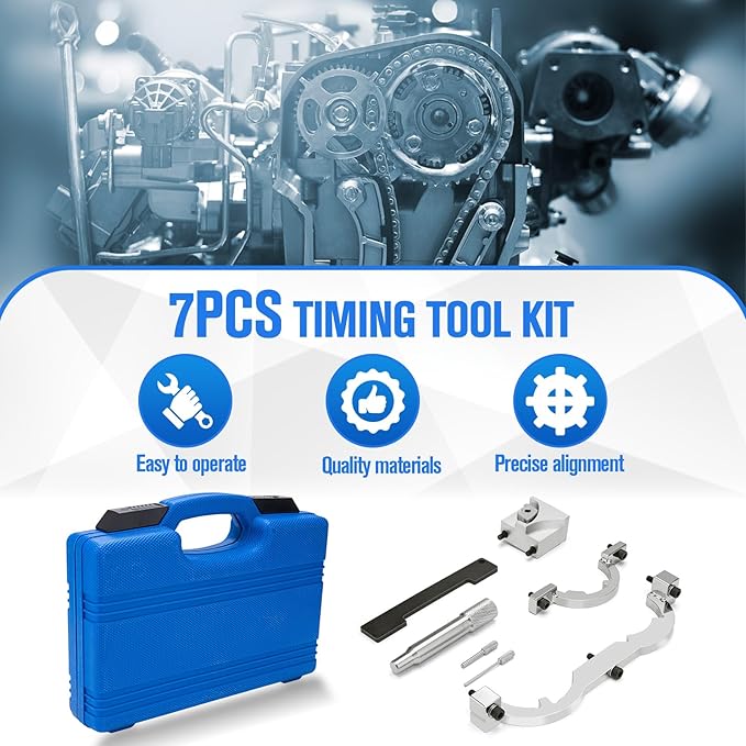 Turbo Engine Timing Tool Kit - Camshaft Holding Locking & Engine Camshaft Alignment Tool Set Compatible with Chevy Aveo Cruze Orlando Vauxhall Opel 1.0L 1.2L 1.4L (2009-2020) 1.4 Timing Tool W/Gloves