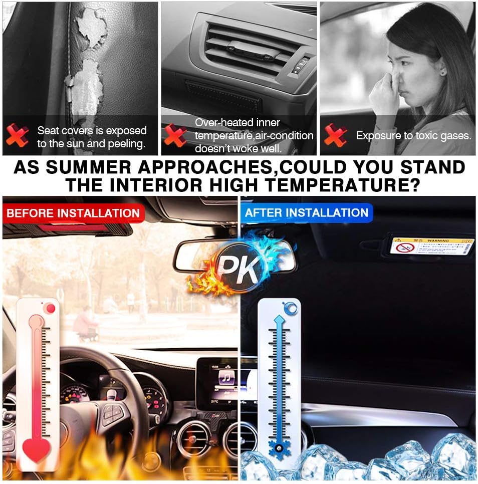 KUST Windshield Sun Shade for Chevrolet Tahoe Accessories 2021-2024 2025 Window Sunshade Sun Visor Protector Foldable Blocks UV Rays Keep Your Car Cooler